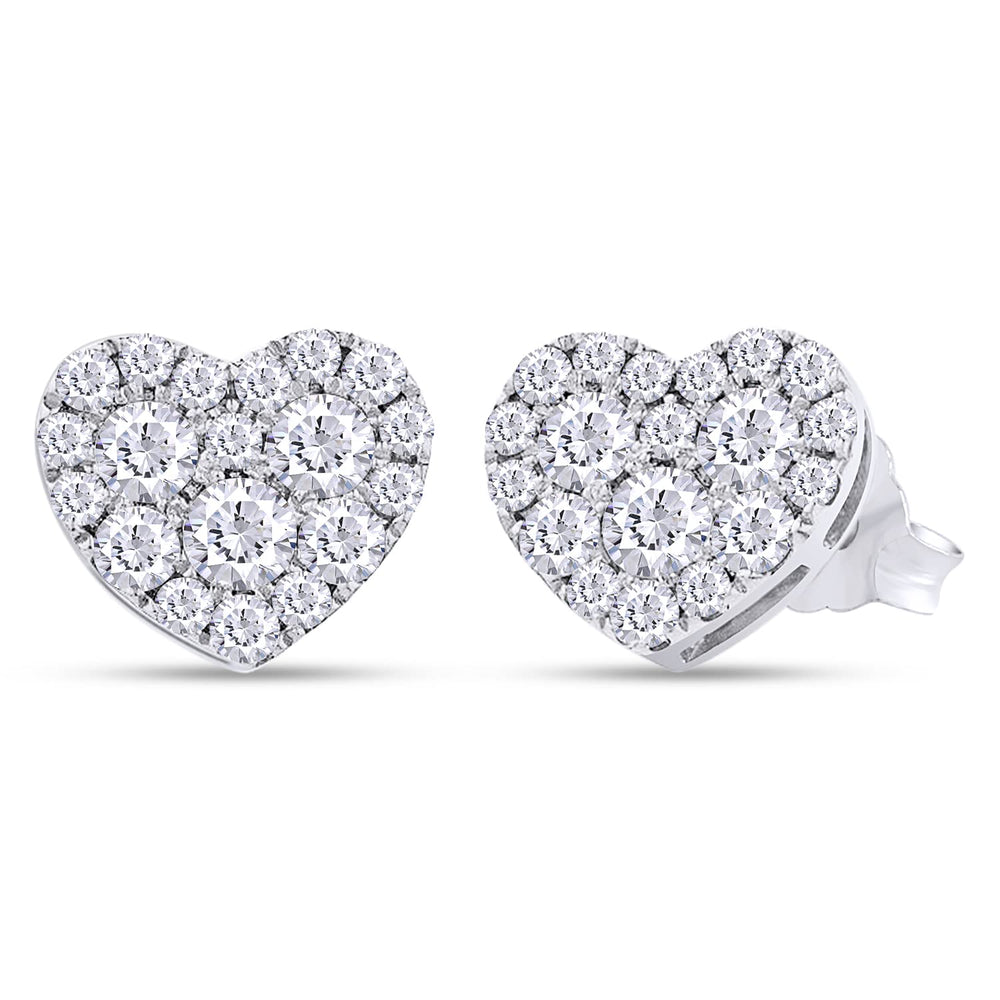 
                      
                        1 Carat Round Lab Created Moissanite Diamond Push Back Heart Shaped Cluster Stud Earrings In 925 Sterling Silver (VVS1 Clarity, 1 Cttw)
                      
                    