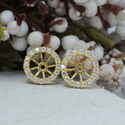 Halo Women's Earring Jackets for 8.50MM Round Shape Studs with Lab Grown Diamond Ear Jackets