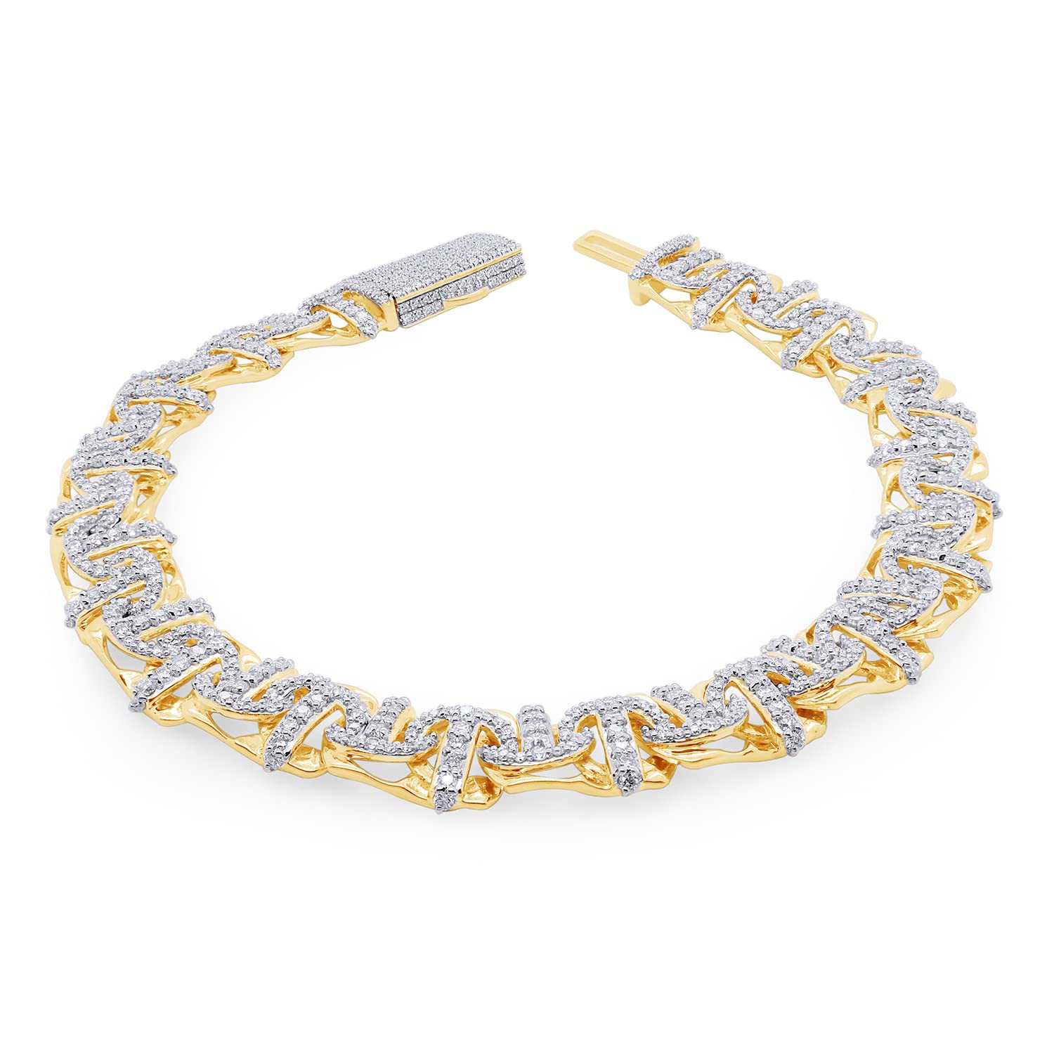 Lab Created Moissanite 10MM Width Chino Miami Cuban Link Bracelet