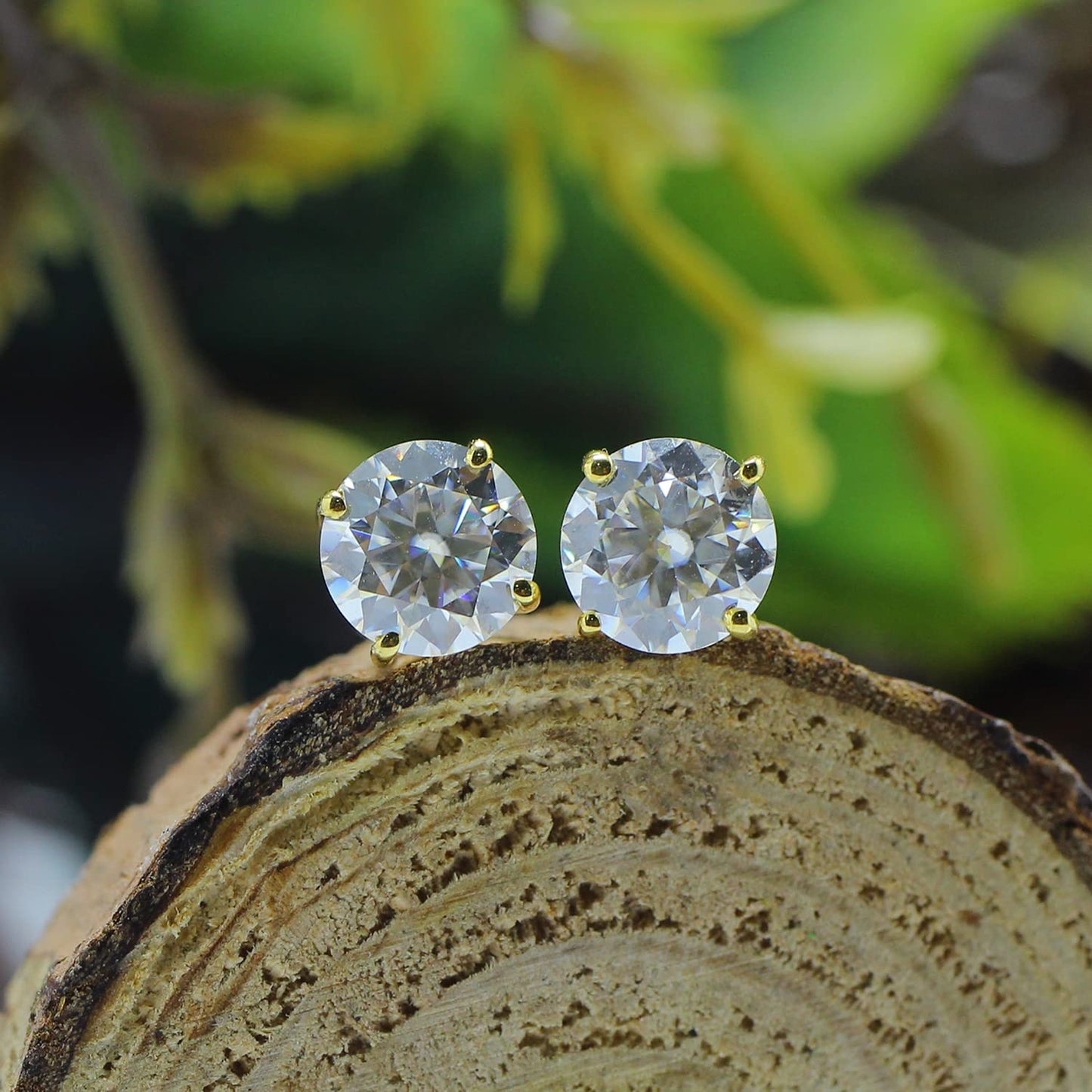 2.50 Carat 7MM Round Cut Lab Created Moissanite Diamond Push Back Stud Earrings In 925 Sterling Silver (2.50 Cttw)