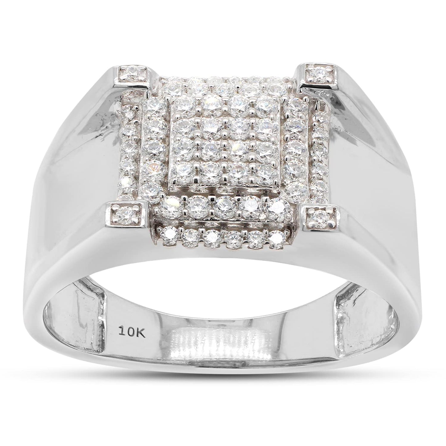 1/2 Carat Round Cut Lab Created Moissanite Diamond Wedding Band Ring for Men in 10K Or 14K Solid Gold (0.50 Cttw)