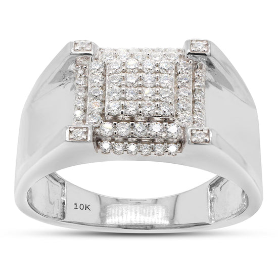 1/2 Carat Round Cut Lab Created Moissanite Diamond Wedding Band Ring for Men in 10K Or 14K Solid Gold (0.50 Cttw)