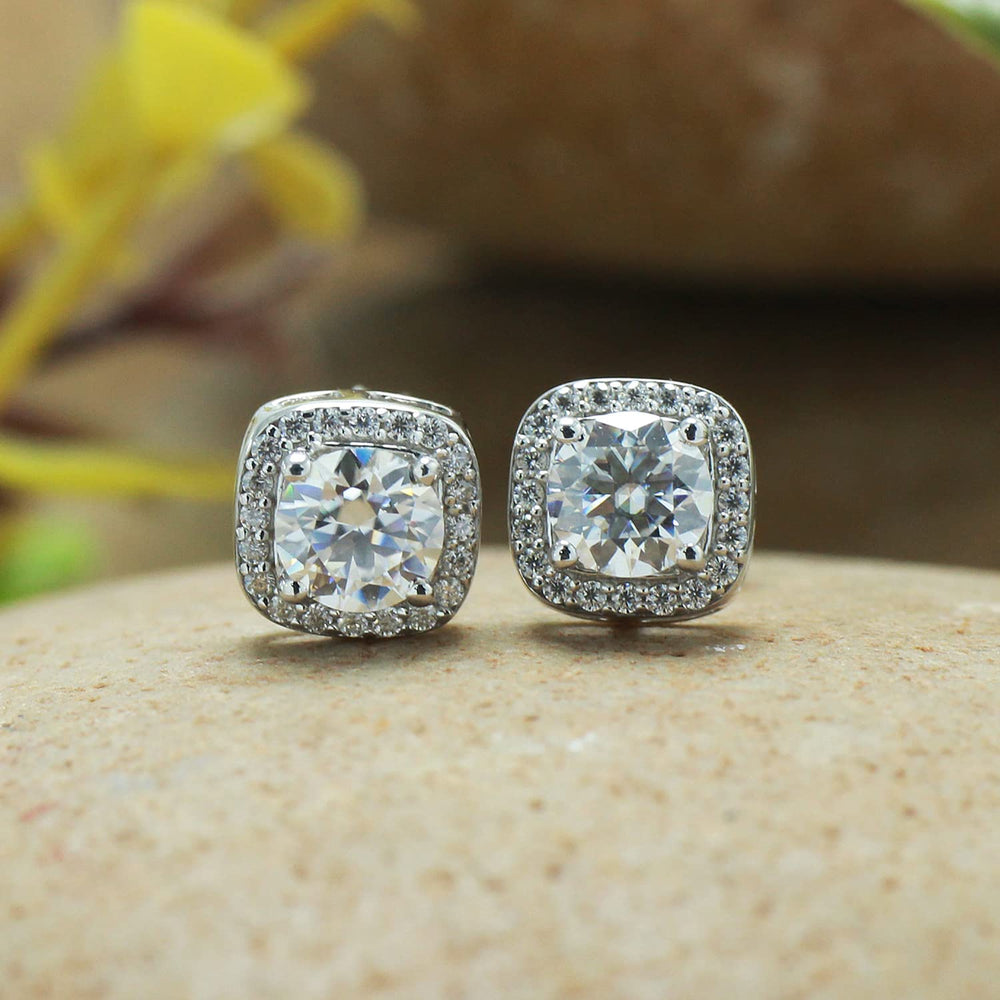 
                      
                        1 Carat Lab Created Moissanite Diamond Halo Stud Earring For Women In 925 Sterling Silver
                      
                    