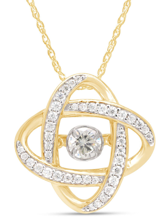 1/2 Carat Lab Created Moissanite Diamond Infinity Love Knot Pendant Necklace In 925 Sterling Silver (0.50 Cttw)