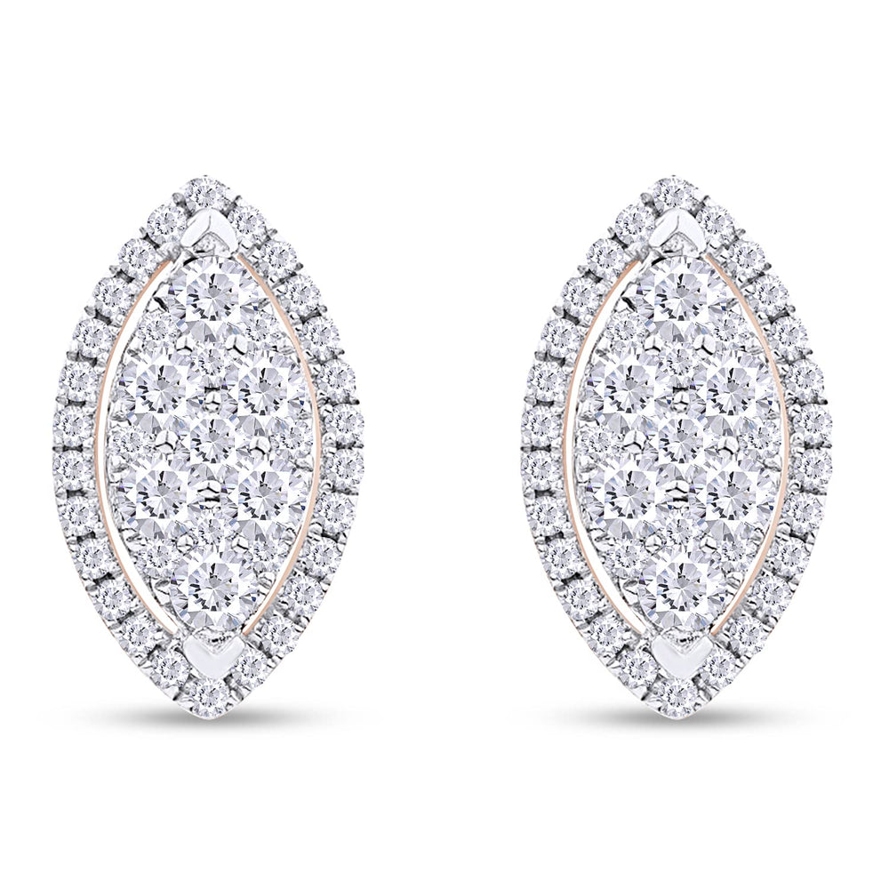 
                      
                        1 Carat Round Lab Created Moissanite Diamond Push Back Marquise Halo Cluster Stud Earrings In 925 Sterling Silver (1 Cttw)
                      
                    