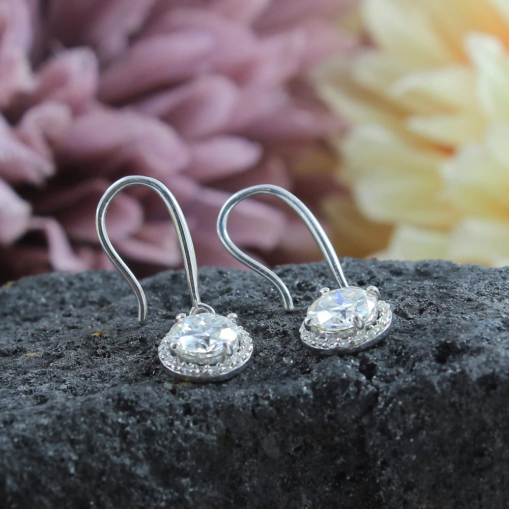 
                      
                        2 1/5 Carat Round Cut Lab Created Moissanite Diamond Fishhook Drop Dangle Earrings In 925 Sterling Silver (2.20 Cttw)
                      
                    