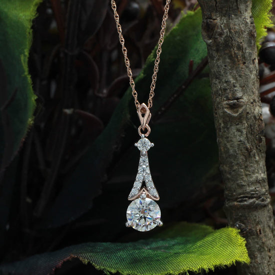1 3/4 Carat Lab Created Moissanite Diamond Teardrop Pendant Necklace In 925 Sterling Silver (1.75 Cttw)