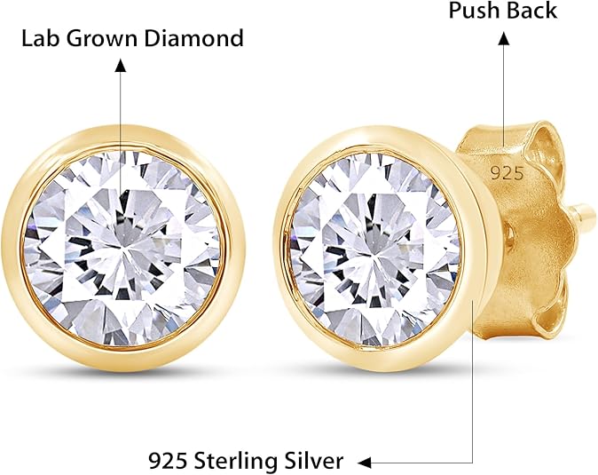 5MM Solitaire Lab Grown Diamond Stud Earrings