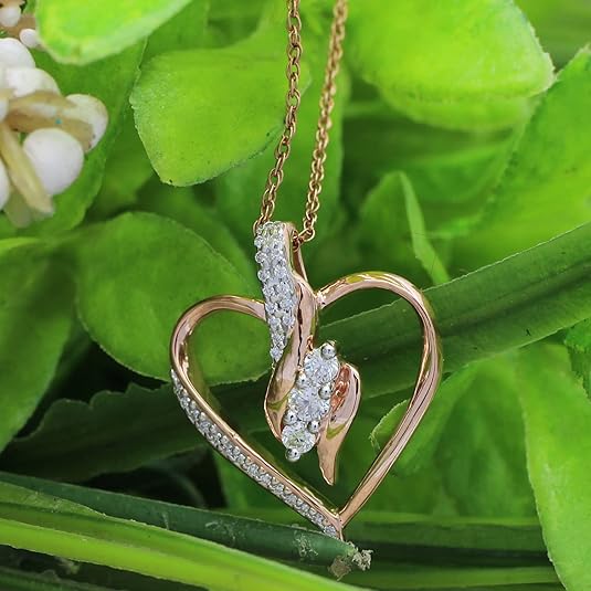 Sparkling Heart Pendant Moissanite Necklace