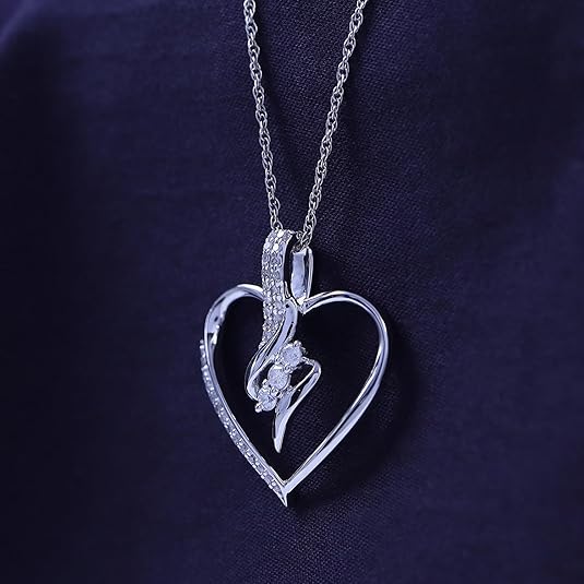 Sparkling Heart Pendant Moissanite Necklace