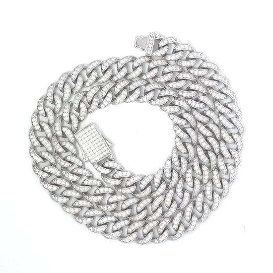 7.10 Carat to 13.20 Carat Lab Created Moissanite Diamond 8MM Width Cuban Link Chain Necklace For Men In 925 Sterling Silver 16" to 30" Length