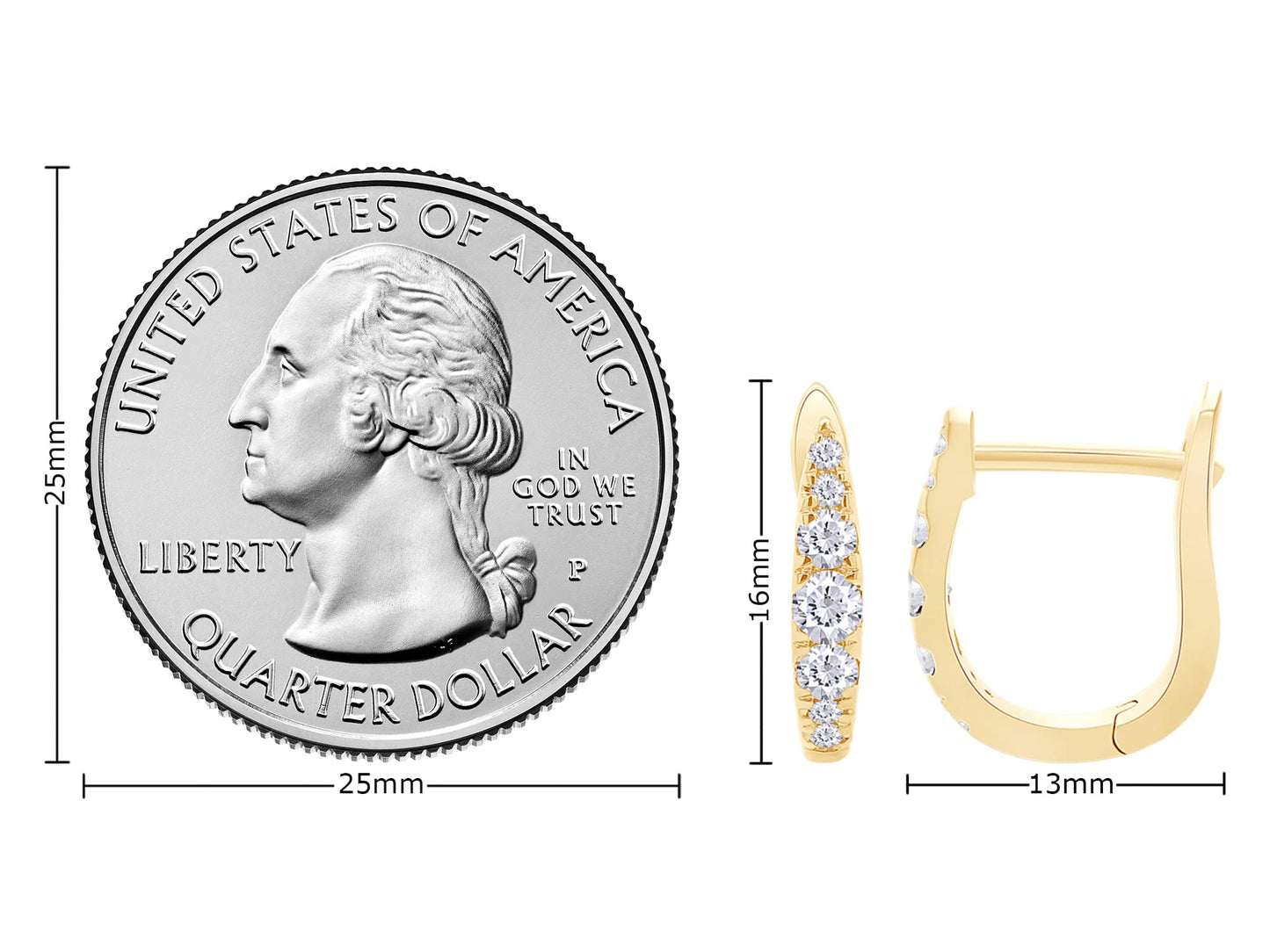 Round Cut Moissanite Lab Created Diamond Huggie Hoop Earrings For Women In 925 Sterling Silver