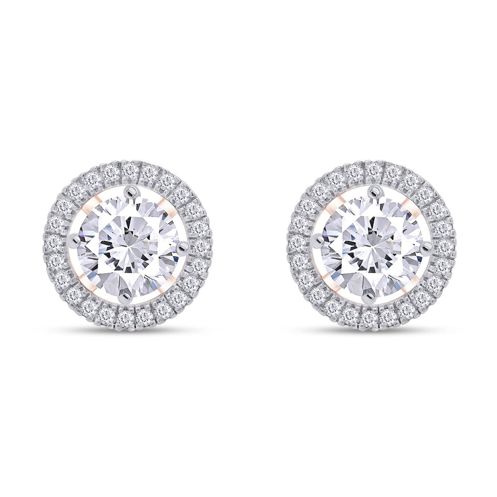 
                      
                        2 Carat Center Stone 6.5MM Round Cut Lab Created Moissanite Diamond Push Back Stud Earrings In 925 Sterling Silver (2 Cttw)
                      
                    