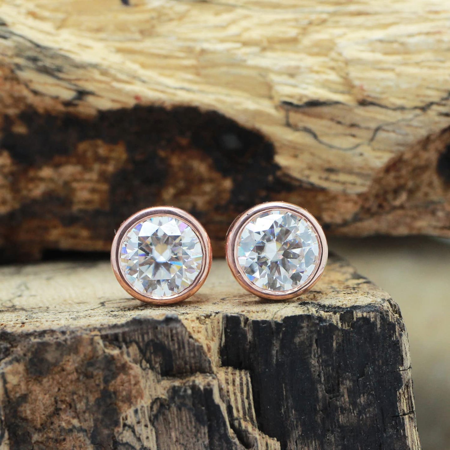 1 8/9 Carat 6.5MM Lab Created Moissanite Diamond Push Back Stud Earrings In 925 Sterling Silver (VVS1 Clarity, 1.90 Cttw)