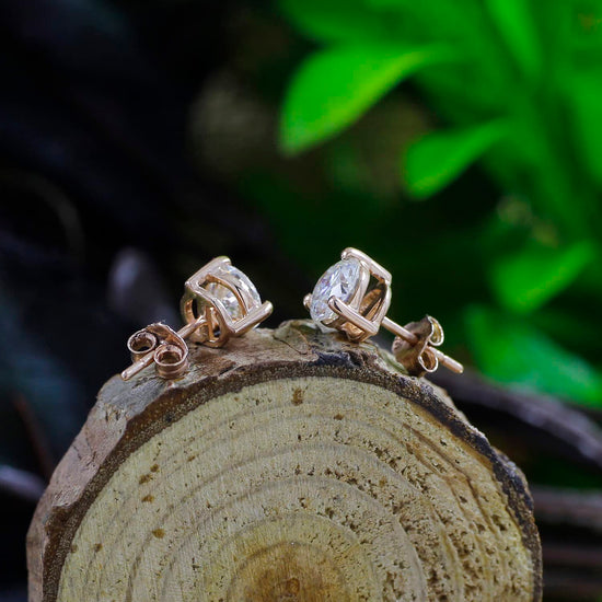 6MM Round Cut Lab Created Moissanite Diamond Solitaire Stud Earrings In 925 Sterling Silver Jewelry For Women (1.50 Cttw)
