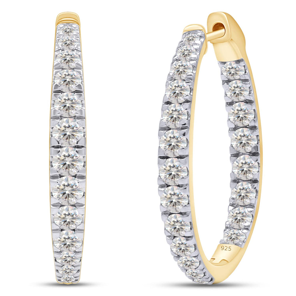 
                      
                        3 Carat Lab Created Moissanite Diamond Inside Outside Hoop Earrings In 925 Sterling Silver For Women (VVS1 Clarity)
                      
                    