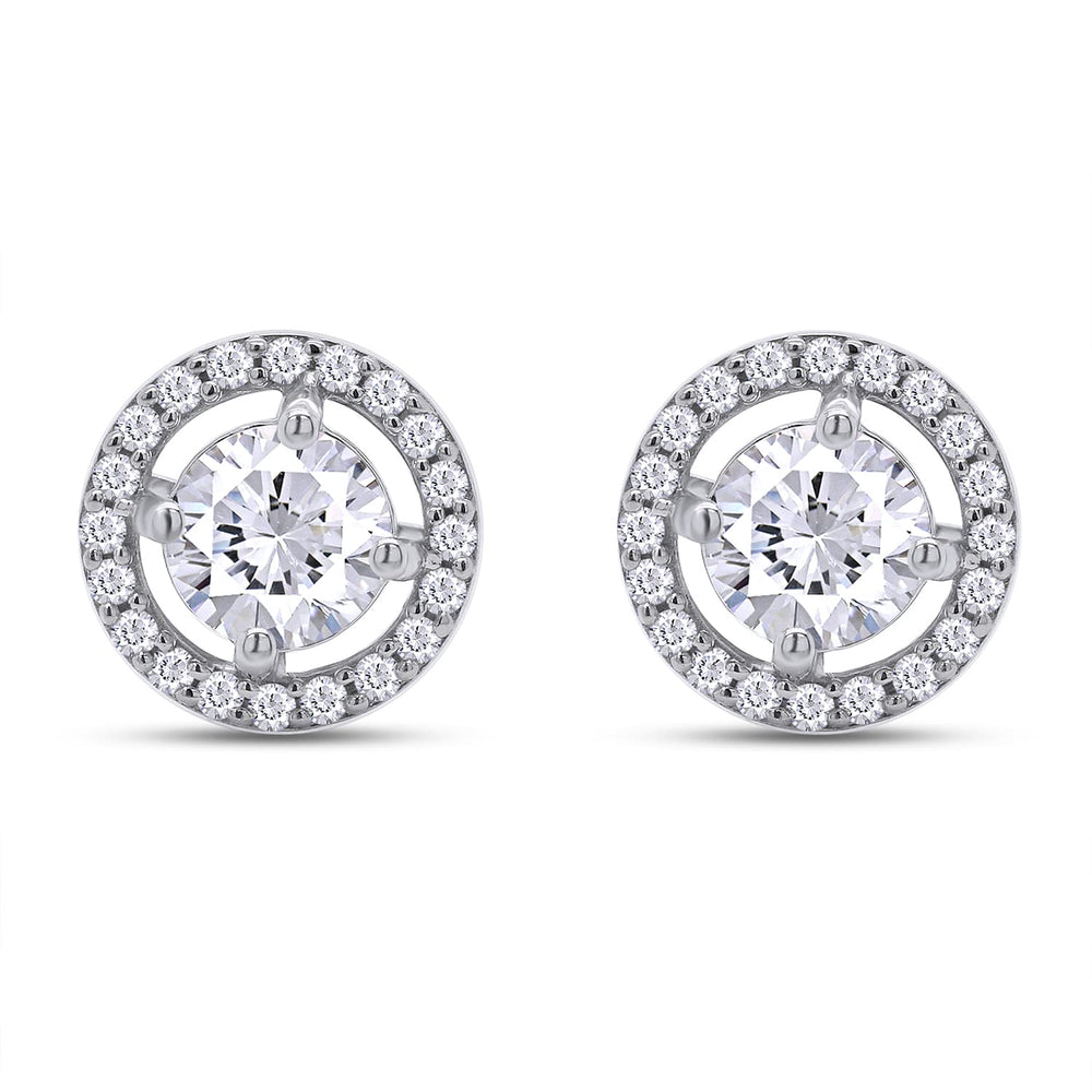 
                      
                        1.20 Carat Round Cut Lab Created Moissanite Diamond Push Back Halo Stud Earrings In 925 Sterling Silver (1.20 Cttw)
                      
                    