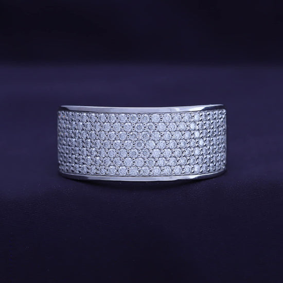 1.40 Carat Round Cut Lab Created Moissanite Diamond Dome Band Ring for Men in 925 Sterling Silver