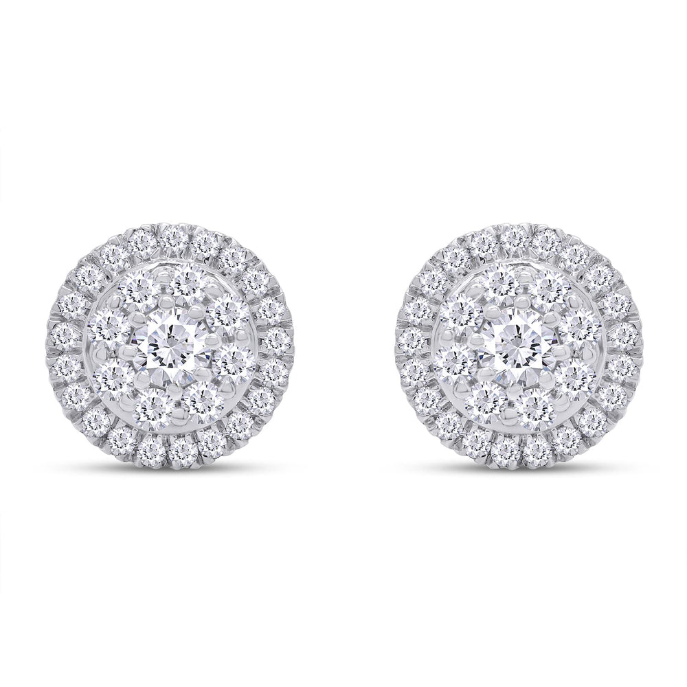 
                      
                        3/5 Carat Lab Created Moissanite Diamond Double Halo Stud Earrings In 925 Sterling Silver For Women Men (0.60 Cttw)
                      
                    