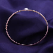 Heart & Round Lab Created Moissanite Tennis Bangle Bracelet