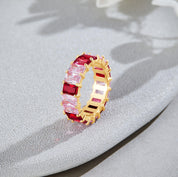 Eternity Shades of Pink Beauty Rainbow Ring