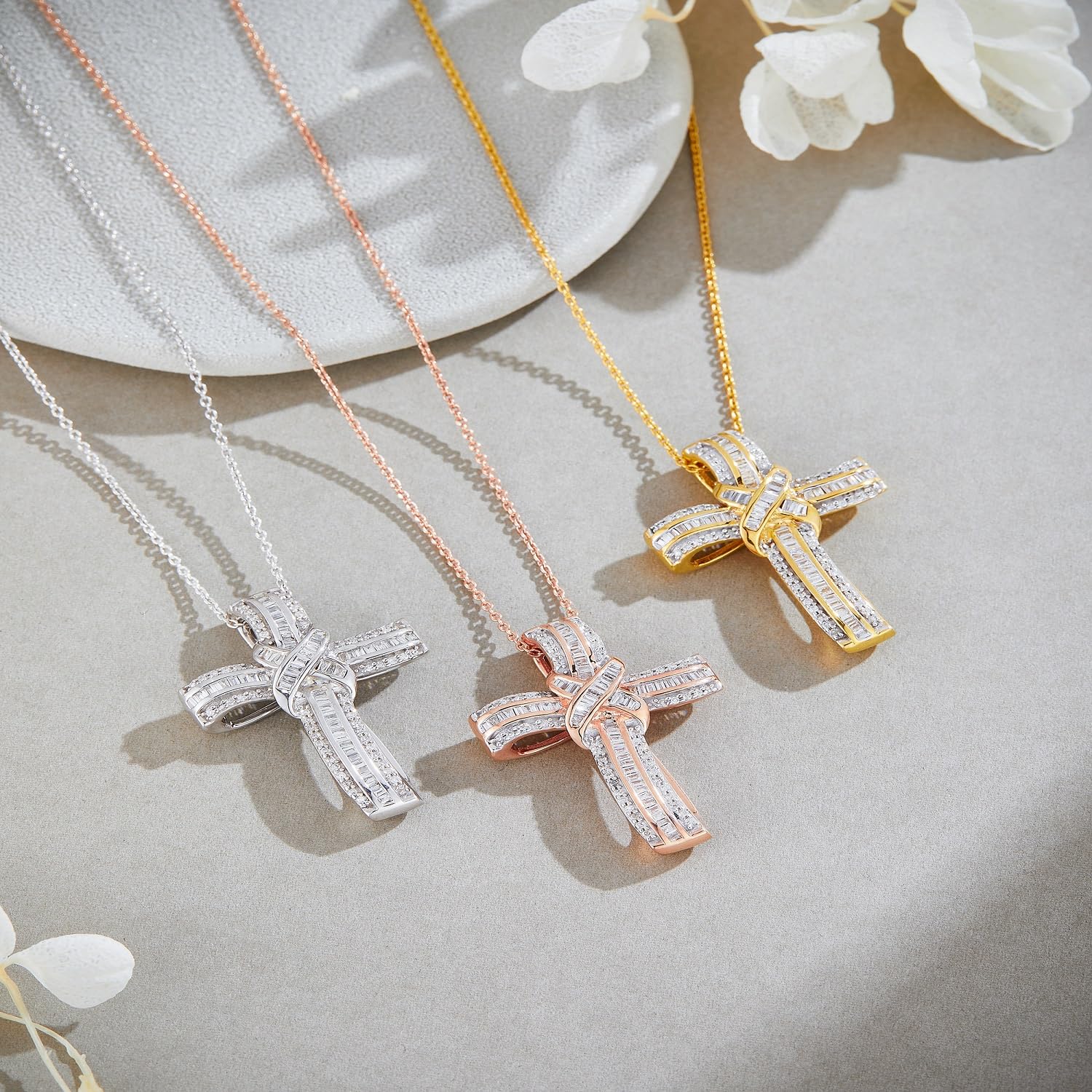 Infinity Cross Lab Grown Diamond Pendant Necklace