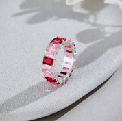 Eternity Shades of Pink Beauty Rainbow Ring