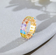 Eternity Eye Catching Pastel Rainbow Ring