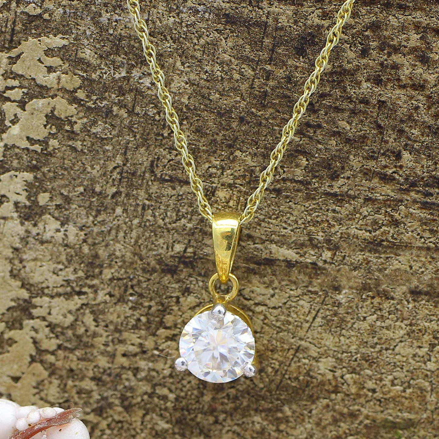 1 Carat Lab Created Moissanite Diamond Solitaire Pendant Necklace In 925 Sterling Silver (1 Cttw)