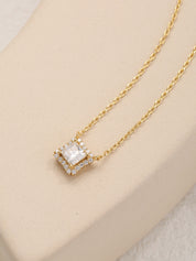 Princess Moissanite Diamond Necklace