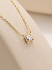 Princess Moissanite Diamond Necklace