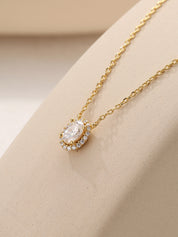 Oval Moissanite Dimaond Necklace