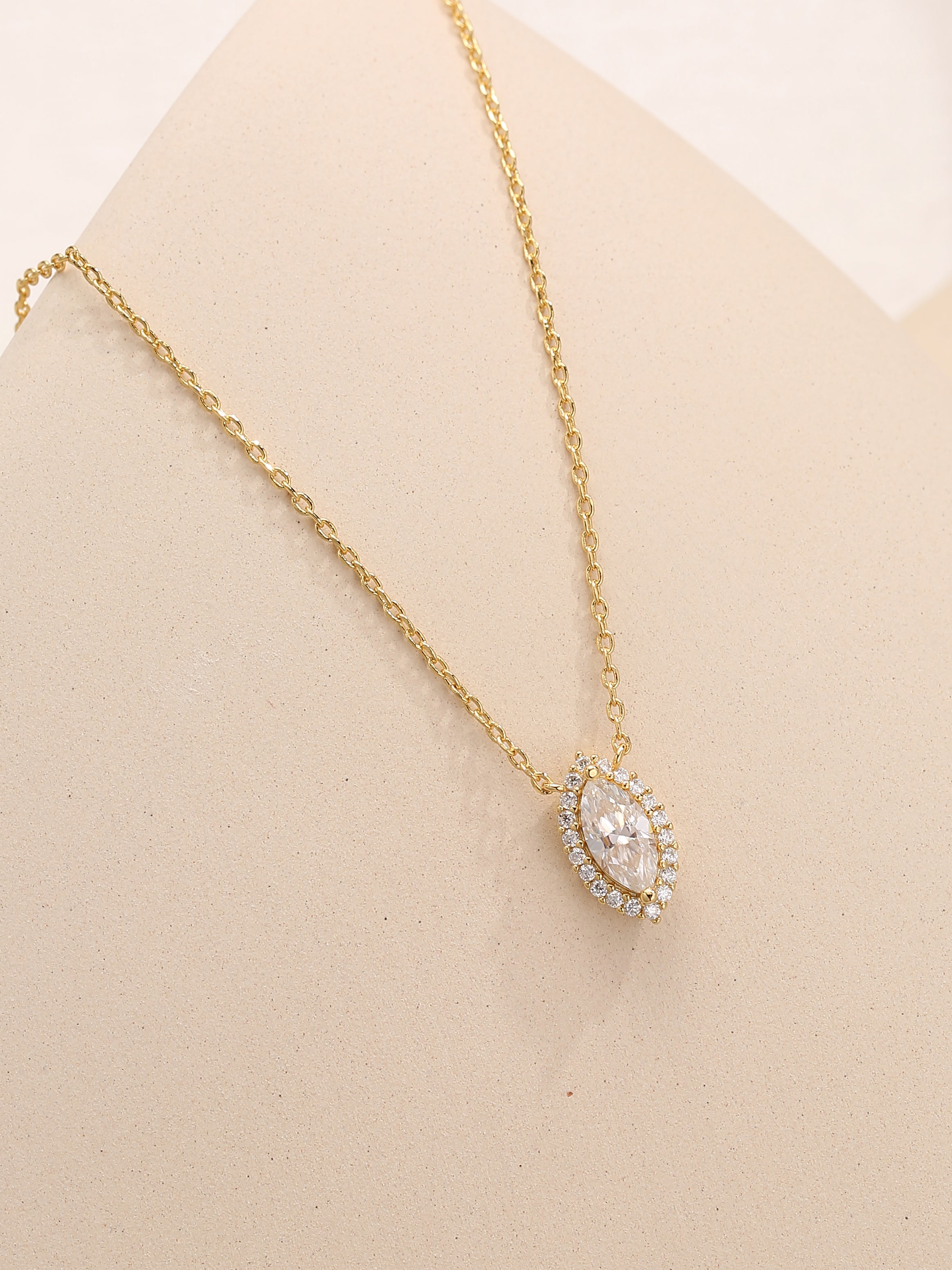 Marquise Moissanite Diamond Necklace