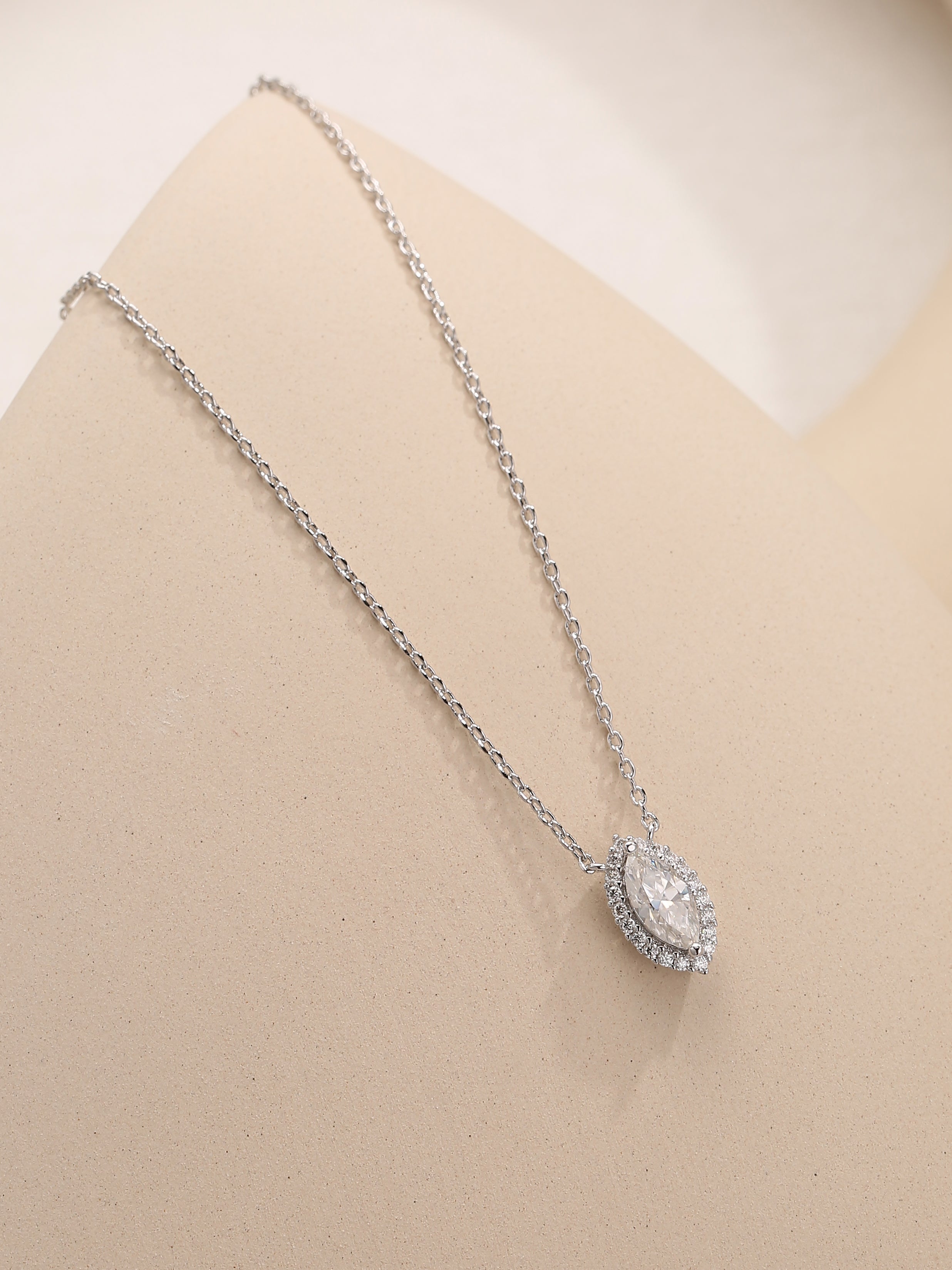 Marquise Moissanite Diamond Necklace