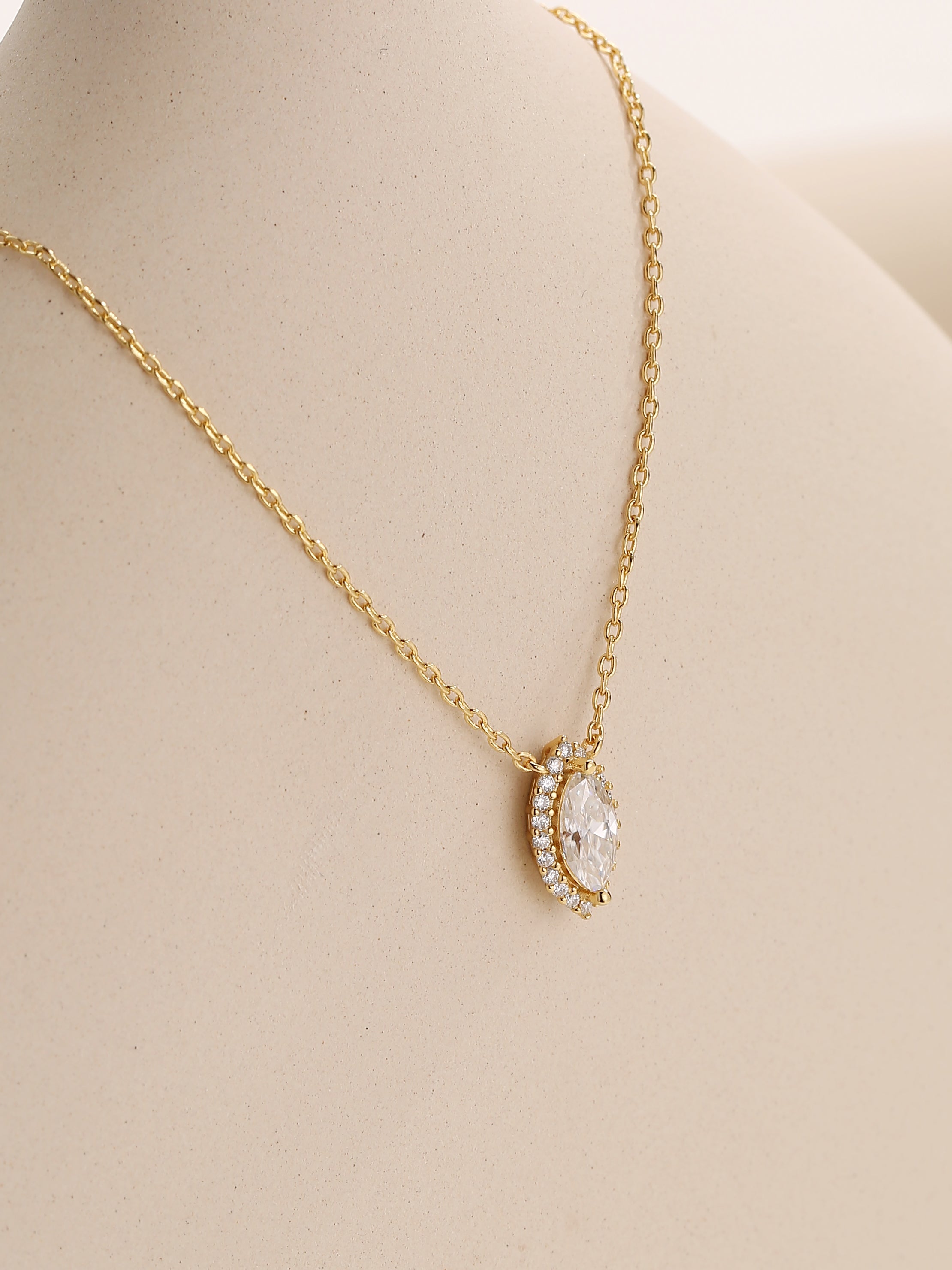 Marquise Moissanite Diamond Necklace