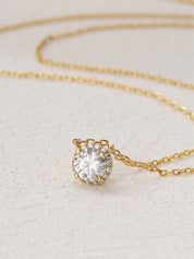 Round Moissanite Diamond Necklace