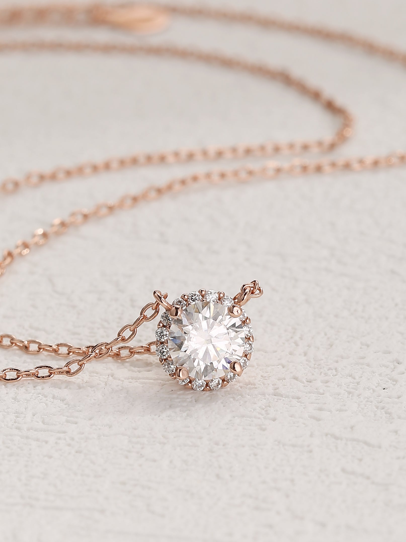 Round Moissanite Diamond Necklace