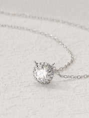 Round Moissanite Diamond Necklace