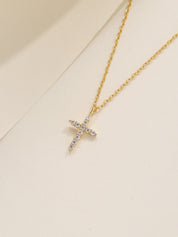 Cross Moissanite Diamond Necklace