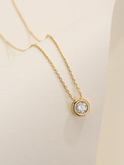 Bezel Set Solitaire Diamond Necklace