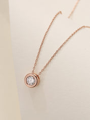 Bezel Set Solitaire Diamond Necklace