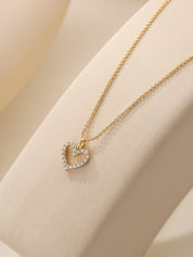 Open Heart Moissanite Diamond Necklace