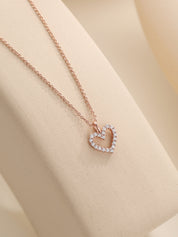 Open Heart Moissanite Diamond Necklace