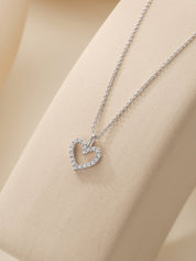 Open Heart Moissanite Diamond Necklace