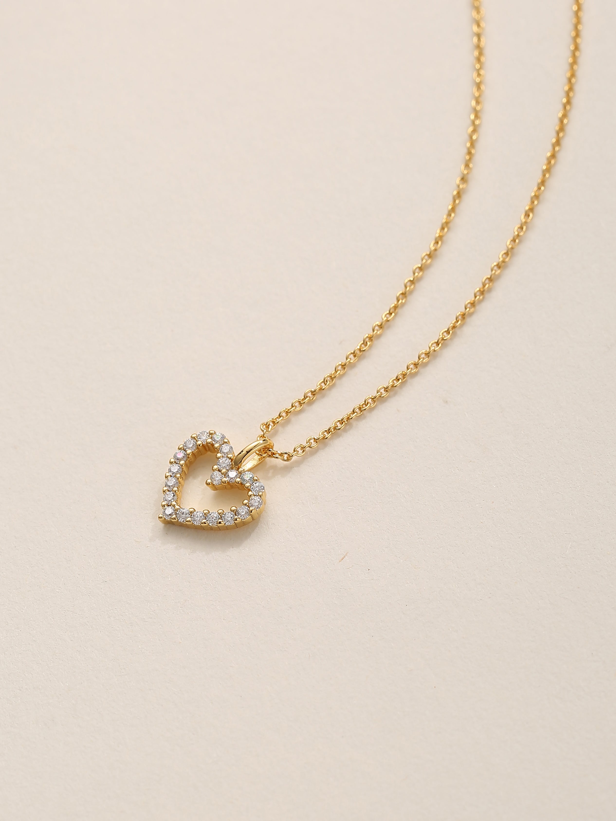 Open Heart Moissanite Diamond Necklace