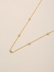 Five Stone Station Moissanite Diamond Necklace