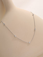 Five Stone Station Moissanite Diamond Necklace