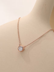 Bezel Set Solitaire Diamond Necklace