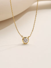 Bezel Set Solitaire Diamond Necklace