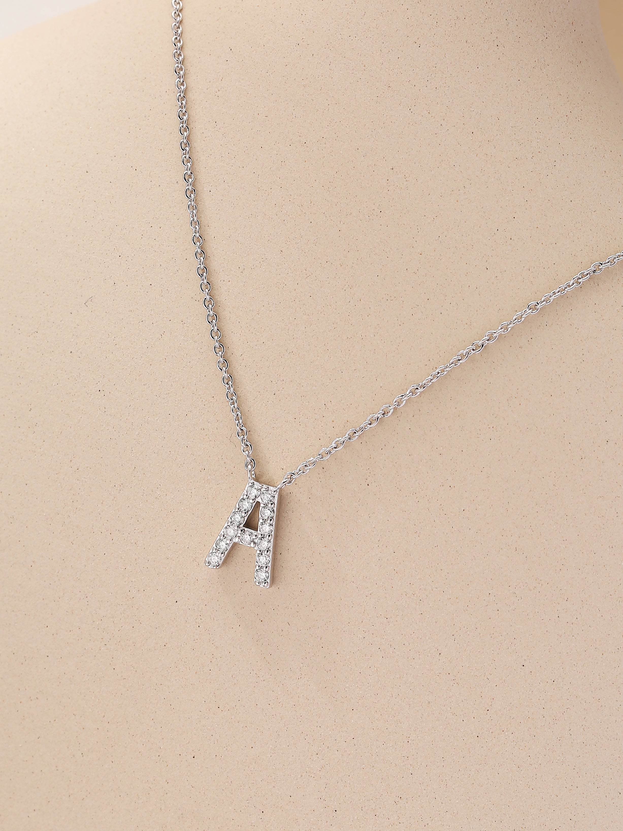 AFFY Moissanite Diamond Alphabet's Letter's Necklaces